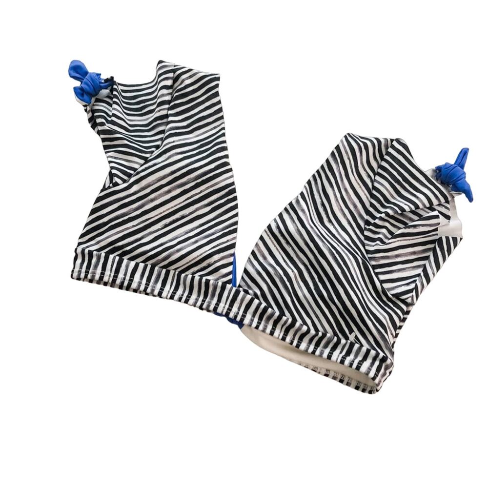 SAHA Black and White Swim Top Bikini‎ Beach Med NWOT Summer Pool Vacation